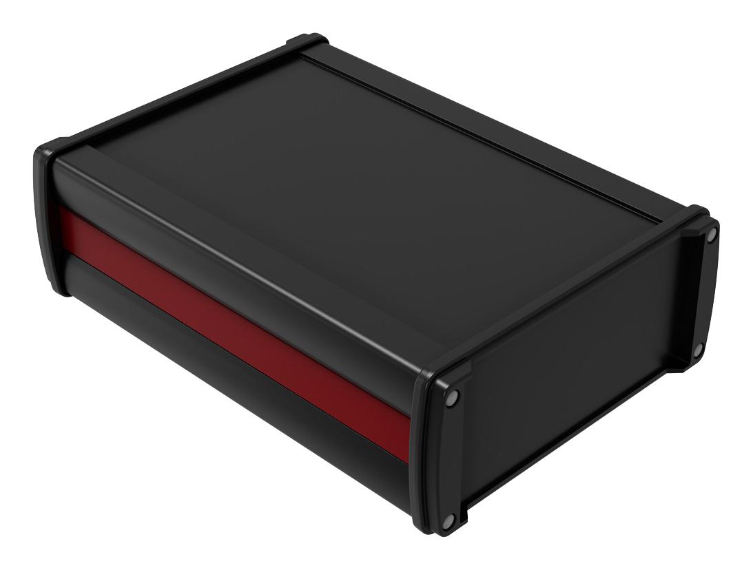 Rose 75025120 Enclosure, Electronic, Alum, Black/red