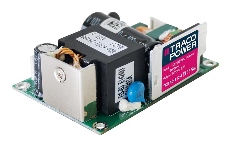 TRACO Power Txo 45-112-J Power Supply, Ac-Dc, 12V, 3.8A