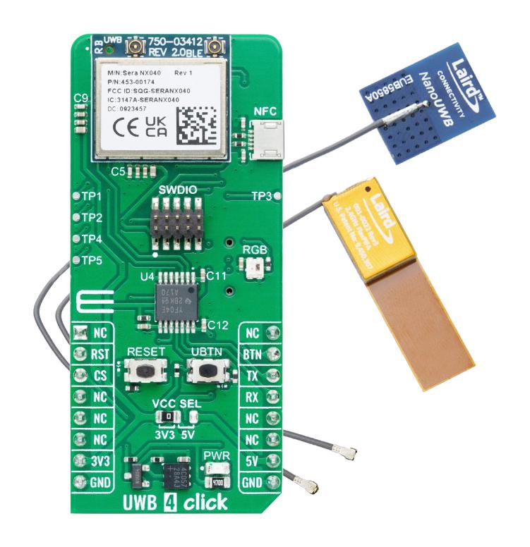 MikroElektronika Mikroe-6305 Add-On Board, Uwb/bluetooth Le, 5V