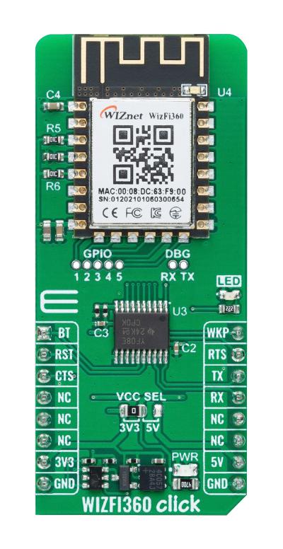 MikroElektronika Mikroe-6153 Add-On Board, Wi-Fi Module, 5V