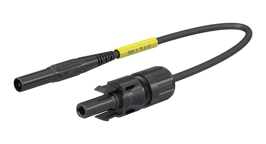 Staubli 32.1198-15021 Adapter Test Lead, 1Kv, 19A, Blk, 150mm