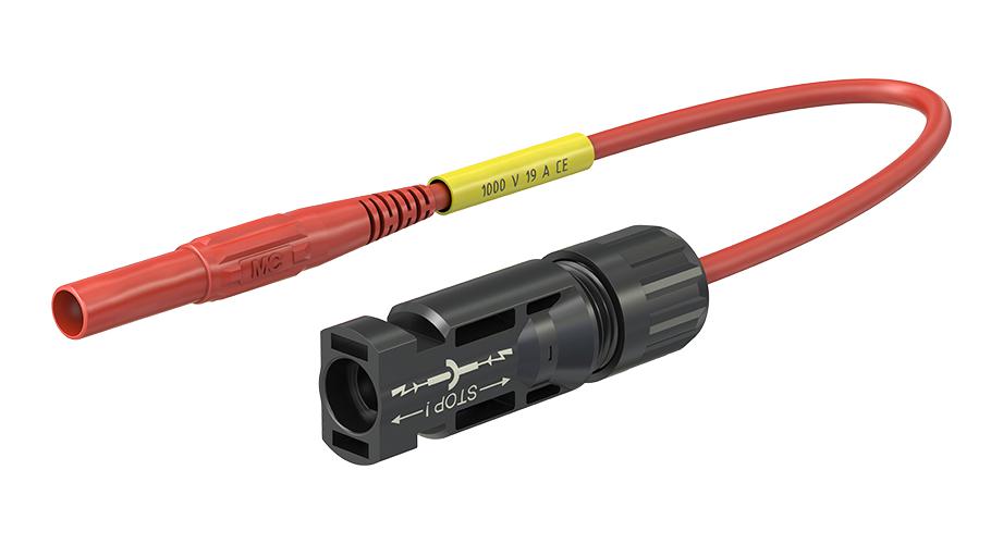 Staubli 32.1199-15022 Adapter Test Lead, 1Kv, 19A, Red, 150mm