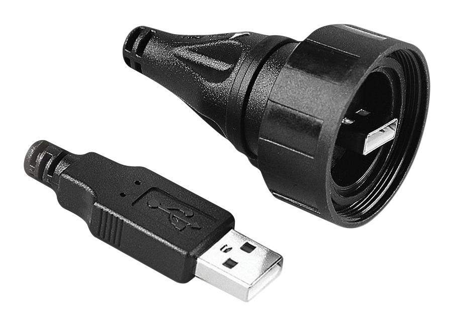 Bulgin Px0840/aa/5M00 Usb Cbl, 2.0 A Plug-Sealed A Plug, 5M