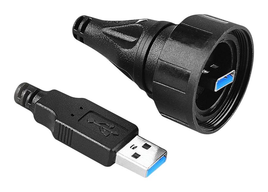 Bulgin Px0840/a3/3M00 Usb Cbl, 3.0 A Plug-Sealed A Plug, 3M