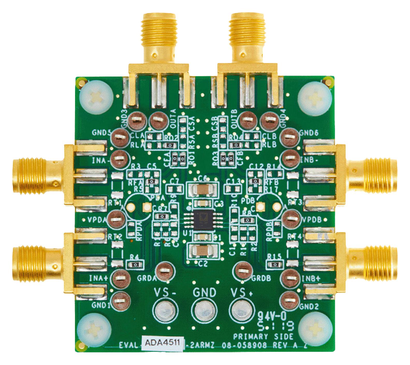 Analog Devices Eval-Ada4511-2ARMz Eval Brd, Rail-To-Rail I/p And O/p Opamp