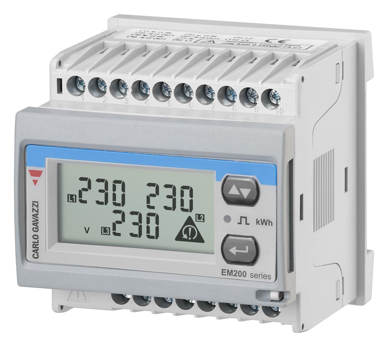 Carlo Gavazzi Em21072Dav53Xosx Energy Analyzer, 3Ph, 240Vac/415Vac, Din