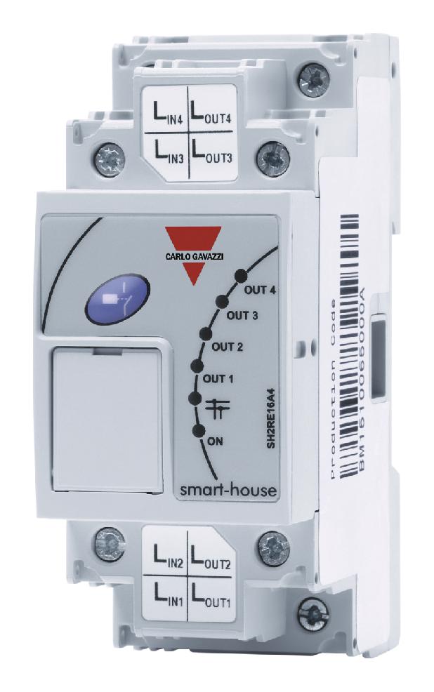 Carlo Gavazzi Sh2Re16A4 Relay Output Module, 4Ch, 8.2V, Din Rail