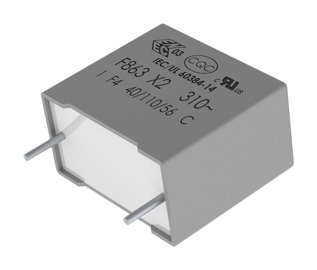 KEMET F863Bc104K310R Suppression Capacitor, 0.1Uf, Class X2, 310Vac