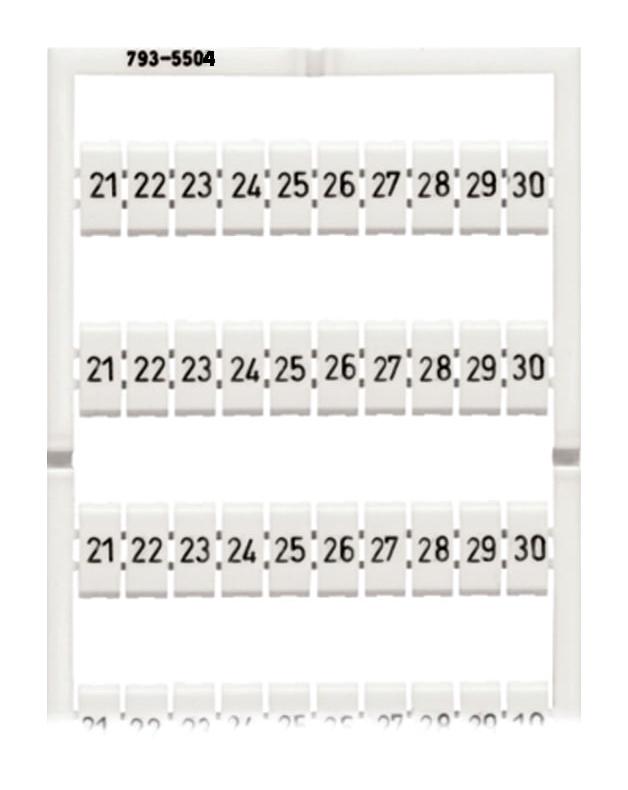 WAGO 793-5504 Marking Card, 5mm Terminal Block/21 - 30