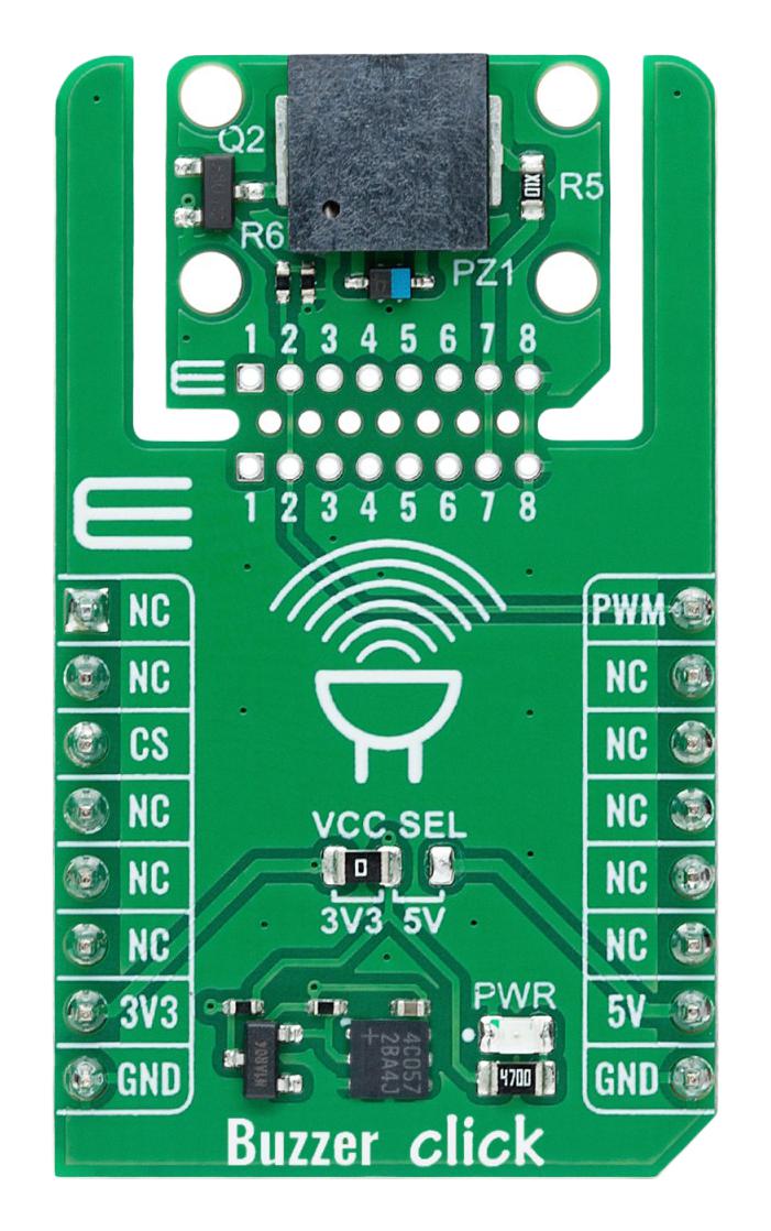 MikroElektronika Mikroe-6370 Buzzer Click Add-On Board, 3.3V/5V