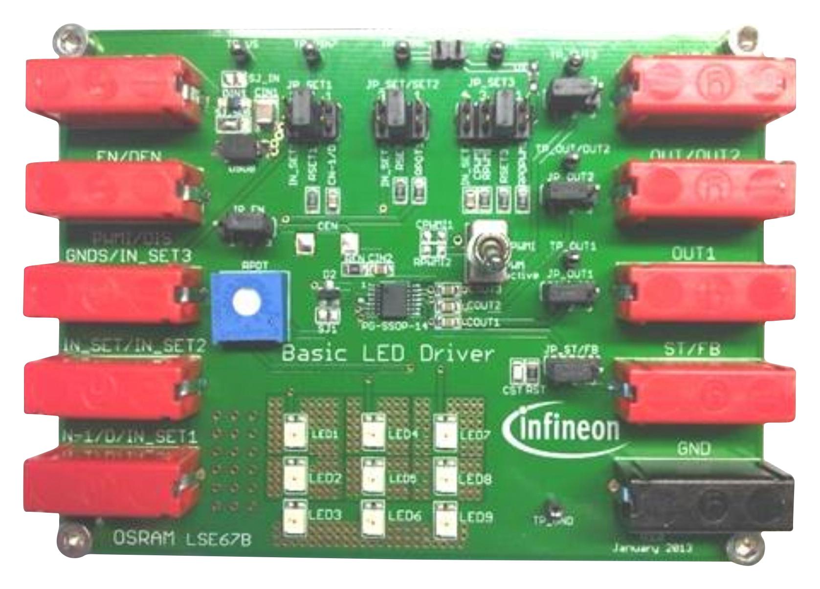 Infineon Demoboardtld2314Eltobo1 Demo Brd, 3 O/p, Pwm, Linear, Led Driver