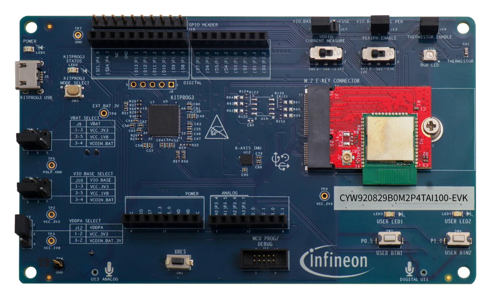 Infineon Cyw920829B0M2P4Tai100-Es Eval Kit, ARM Cortex-M33, Bluetooth Le