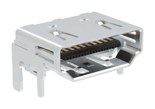 Amphenol Communications Solutions G45Aa1902100B1Eu Hdmi Connector, R/a Rcpt, 19Pos, Pcb