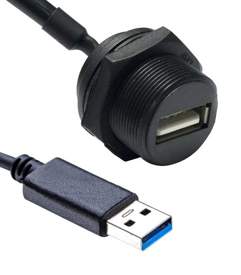 Amphenol LTW Ua-30Pmfl-Sc7B30 Usb Cable, Typ A Plug-Typ A Rcpt, 300mm