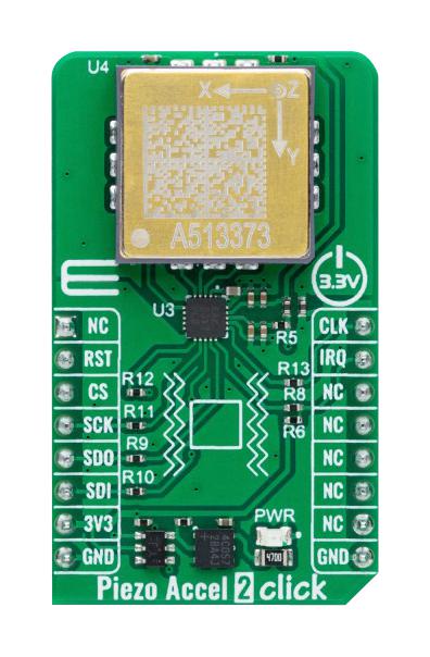 MikroElektronika Mikroe-6408 Piezo Accel 2 Click 25G Add-On Brd, Spi