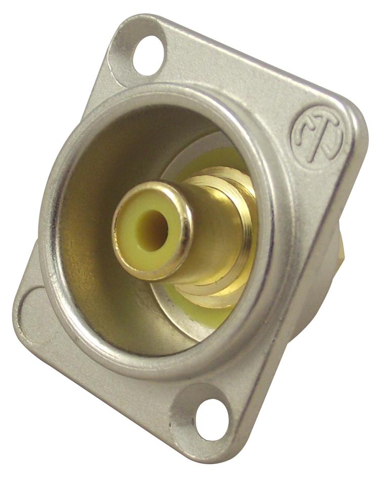 Neutrik Nf2D-4 Socket, Phono, NIckel, D, Yellow