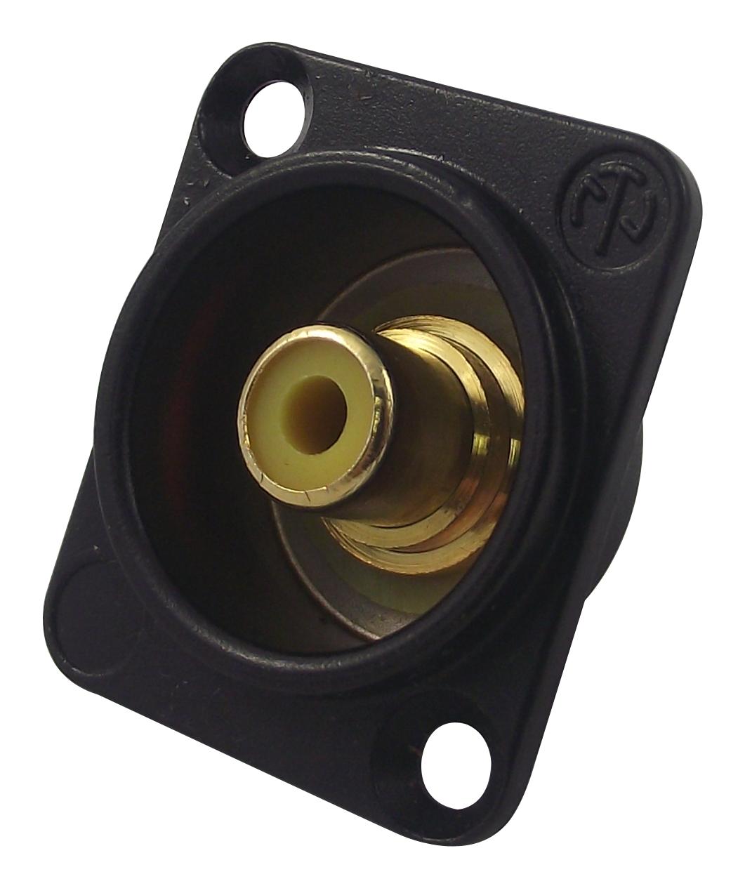 Neutrik Nf2D-B-4 Socket, Phono, Black, D, Yellow