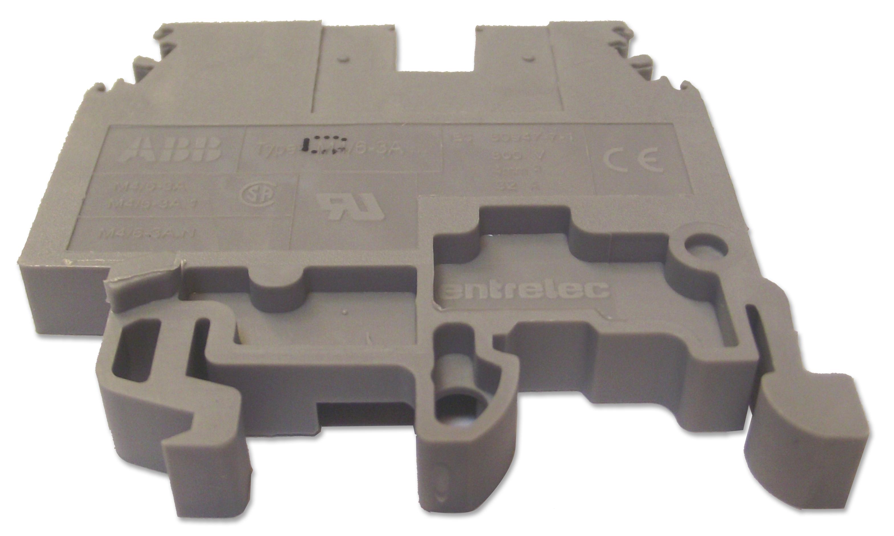 Entrelec TE Connectivity 011546820 Terminal Block, Din Rail, 3Pos, 4Awg