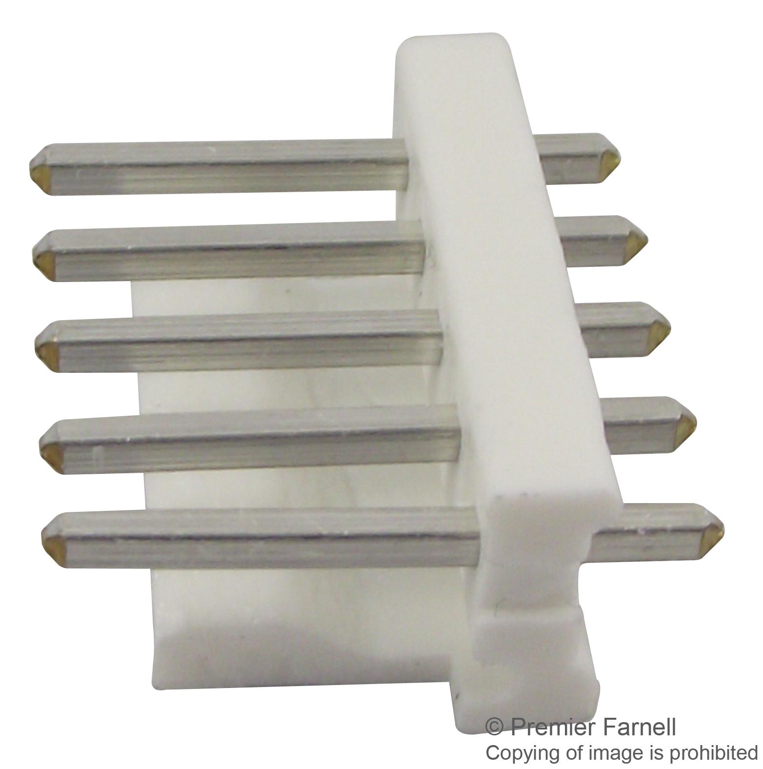 Amp Connectors / Te Connectivity 640445-5 Header, Vertical, 0.156, 5Way