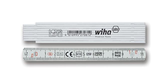 Wiha 27061 Ruler, Folding, Plastic, 1M