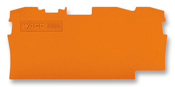 WAGO 2004-1392 End Plate, For 3 Cond Tb, Orange