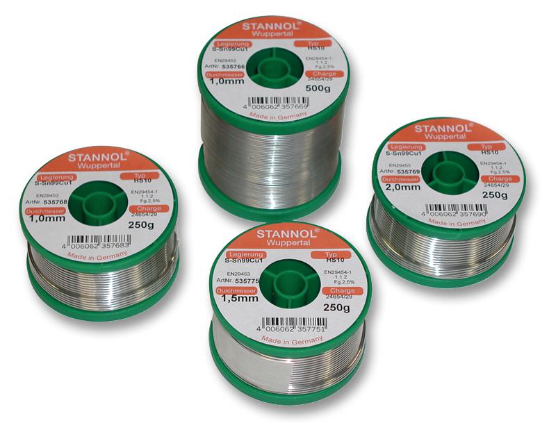 Stannol 535775 Solder Wire, Lead Free, 1.5mm, 250G