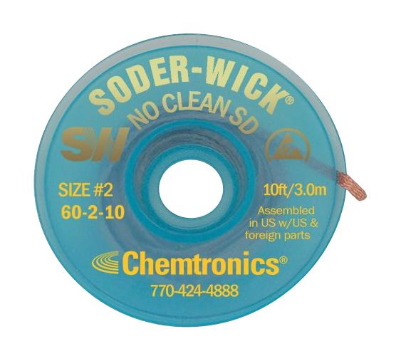 Chemtronics 60-2-10 Desoldering Braid, 1.5mm, 3.0M