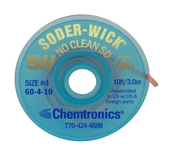 Chemtronics 60-4-10 Desoldering Braid, 2.8mm, 3.0M