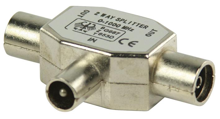 Valueline Csgp40951Me Splitter Coax Plug - 2X Coax Skt Metal