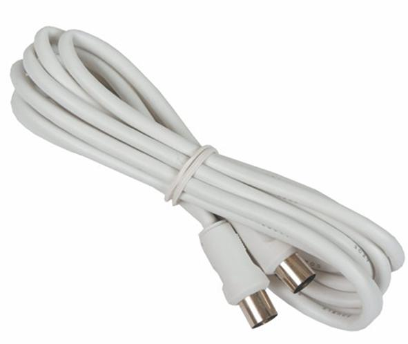 Blake Uk Ac60 Flylead, Coax Plug To Plug, White, 2M