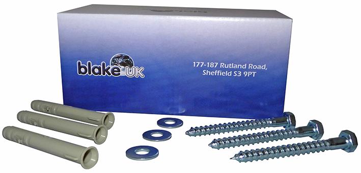 Blake Uk Blafix15 Fixing Kit, Bolt+Plug+Washer M8X80, 50Pk