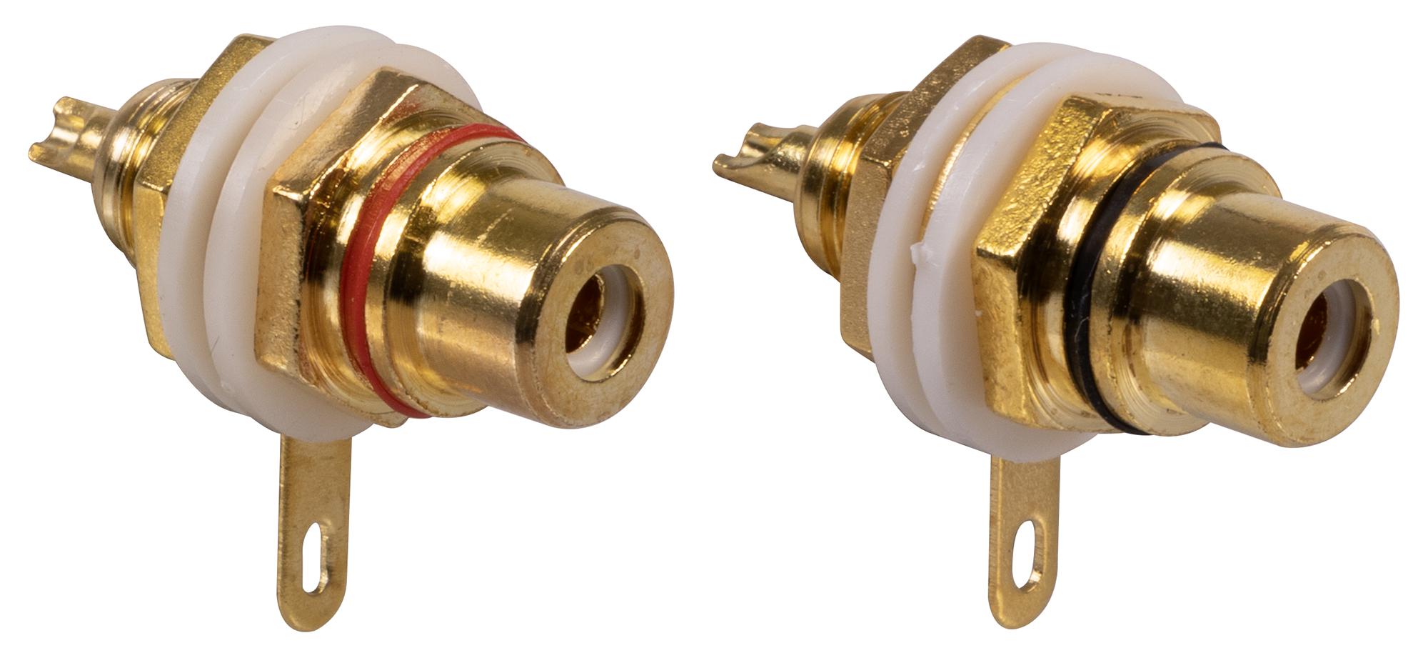 Electrovision F260M Gold Phono Sockets - Panel, Pk2