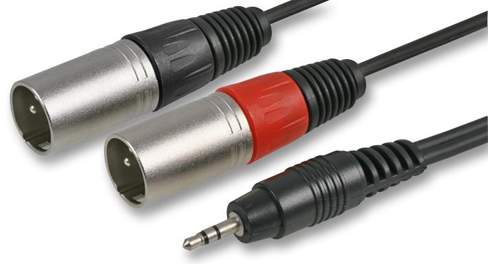 Pulse Pls00300 Av Lead, 3.5mm 3P To 2X Xlr Plgs, 3M