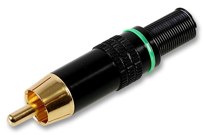 Pro Signal Av19332 Phono Plug, Black/gold, Green