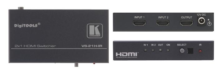 Kramer Vs-21H-Ir Hdmi Switch With Ir Control, 2X1