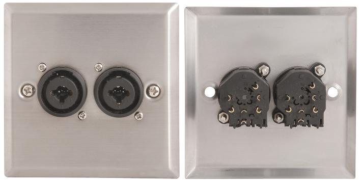 Corsel Av22066. Wallplate, Steel, 2X Combo Xlr/jacks