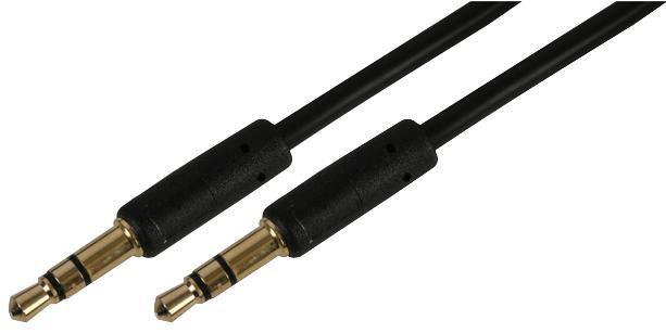 Pro Signal Psg03743 3.5mm Lead, Stereo, Slim, Black, 0.5M