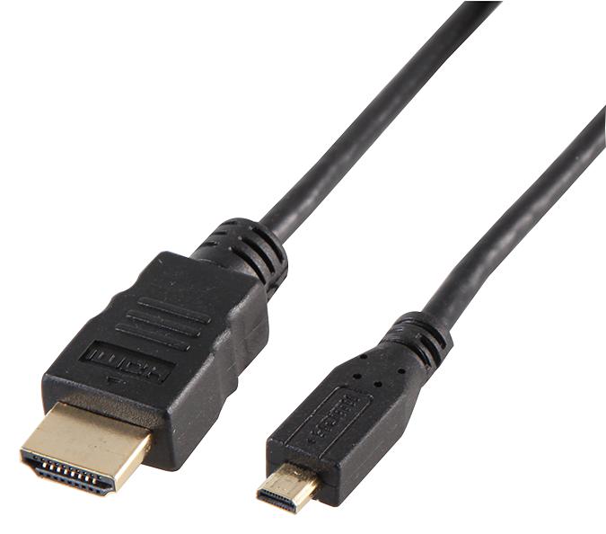 Pro Signal Psg03807 Lead, Hdmi A Plug To Micro D Plug, 2M