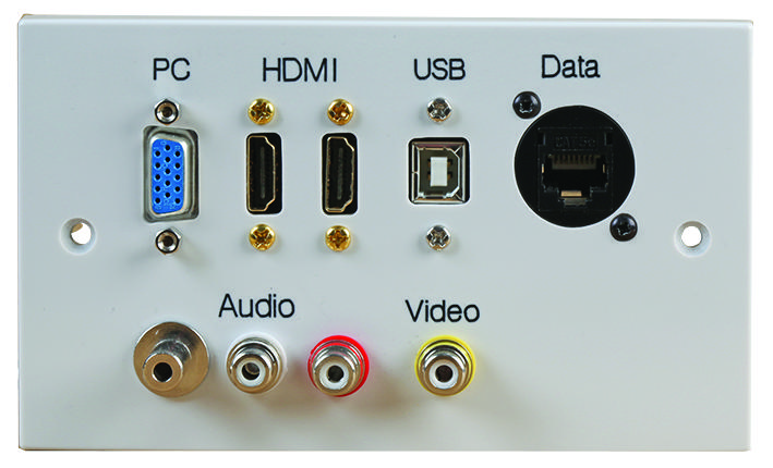 Pro Signal Pelr0103 Wallplate, 2G, Hdmi/vga/usb B/av/rj45