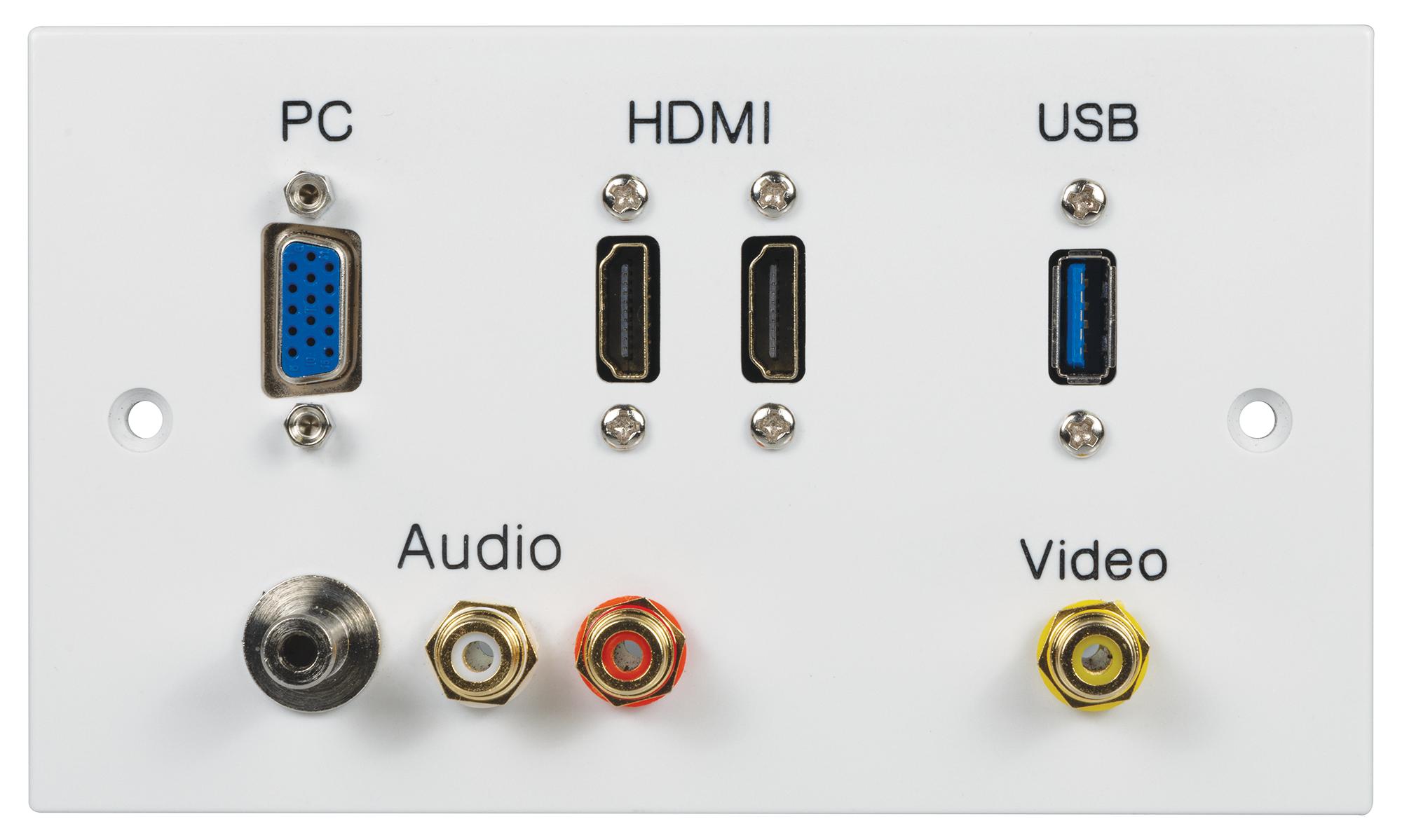 Pro Signal Pelr0105 Wallplate, 2G, Hdmi/vga/usb A/av