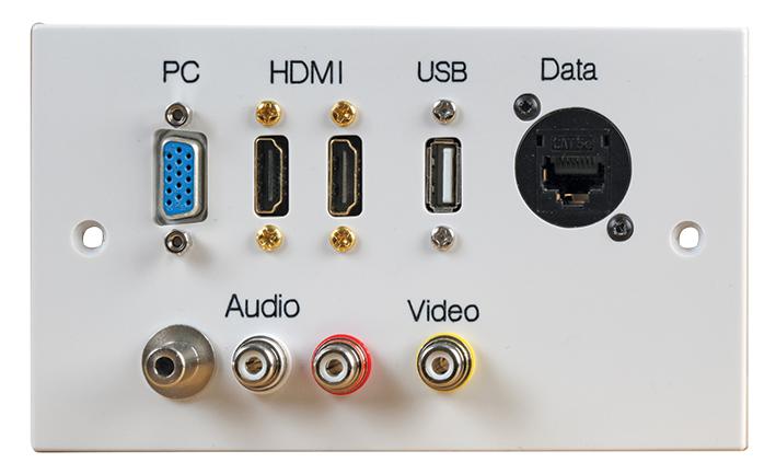 Pro Signal Pelr0108 Wallplate, 2G, Hdmi/vga/usb A/av/rj45