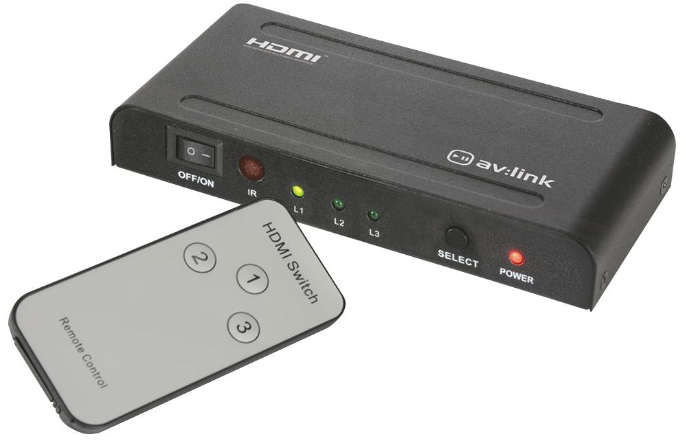 Av:link 128.822Uk Switch, 3X1 + Remote