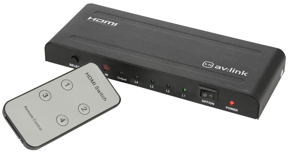 Av:link 128.823Uk Switch, 4X1 + Remote