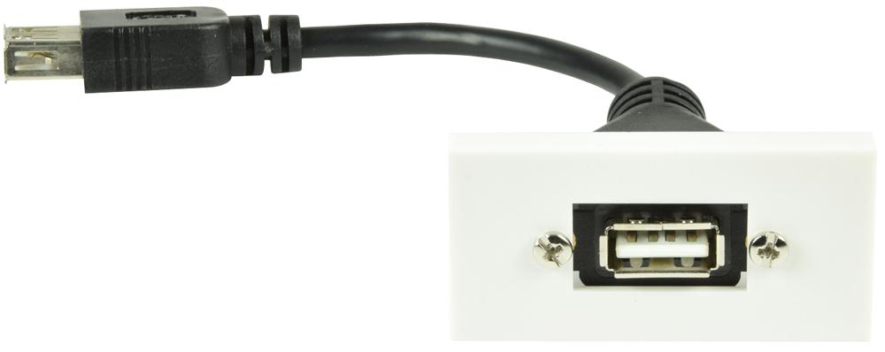 Av:link 122.530Uk Wall Plate Module, Usb 2.0, 50mm X 25mm