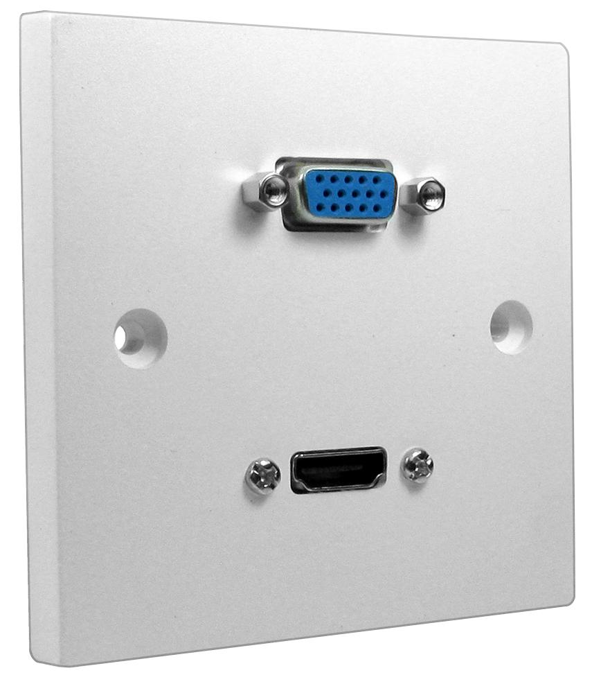 Tt Electronics Cpfp4432-4K Multimedia Wall Plate, Hdmi/vga, 15M