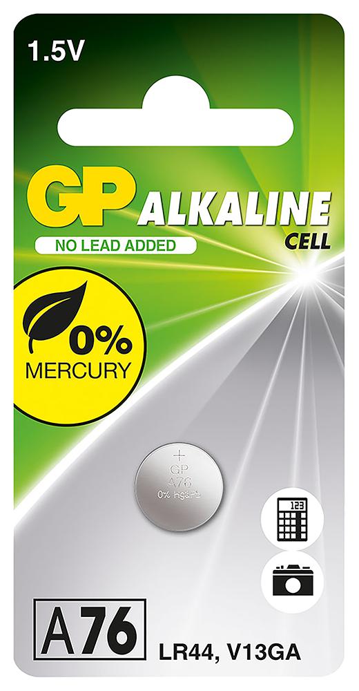 Gp Batteries Gppbaa76F001 Battery, Alkaline, 1.5V, 110Mah