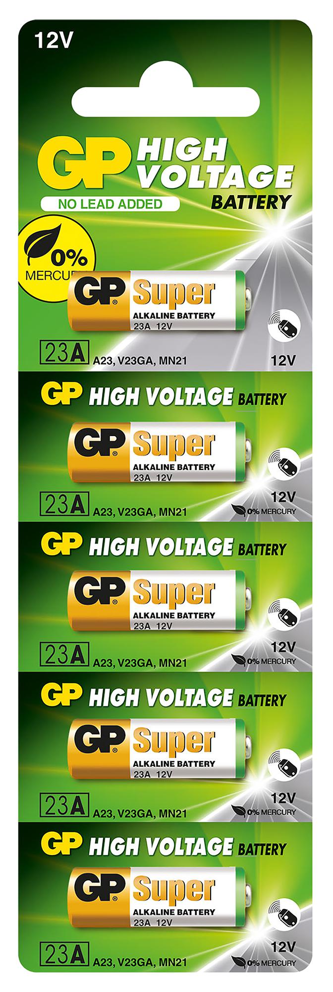 Gp Batteries Gppba23Af002 Battery, Alkaline, 12V, 38Mah, Pk5