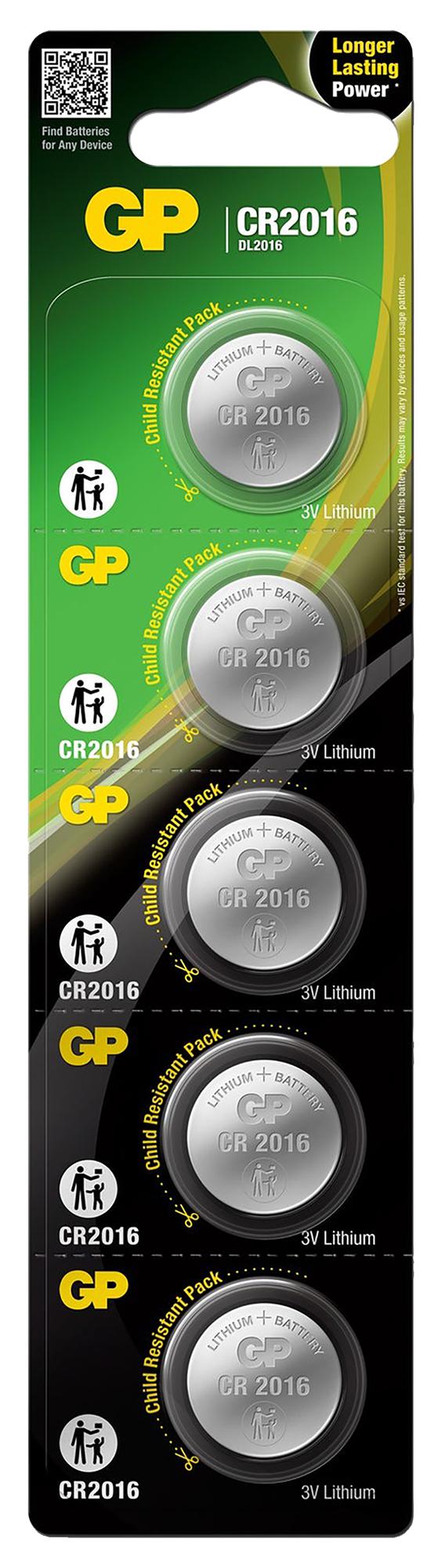 Gp Batteries Gppbl2016143 Battery, Lithium, 3V, 90Mah