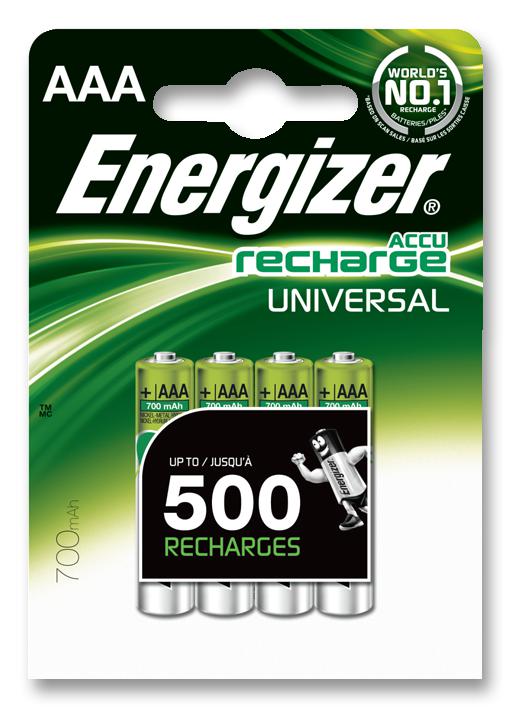 Energizer 7638900424256 Battery, NImh 500Mah Aaa Pk4 Universal