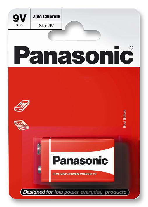 Panasonic 6F22Rel/1Bp. Battery, Zinc Carbon, Pp3